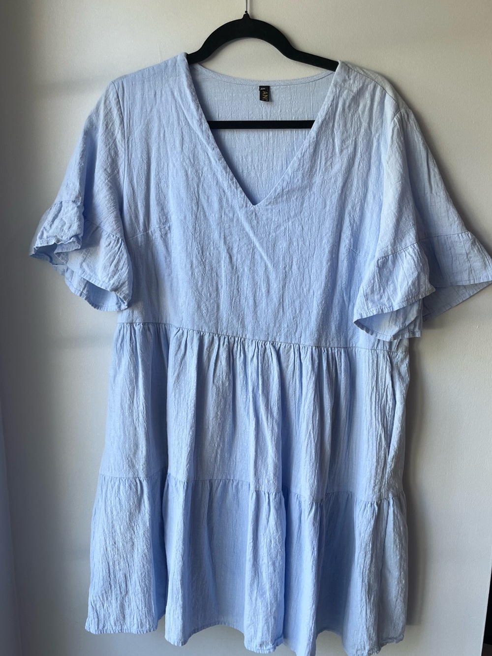Shift Mini Dress | Fancyinn XL | Light Blue w/ Pockets